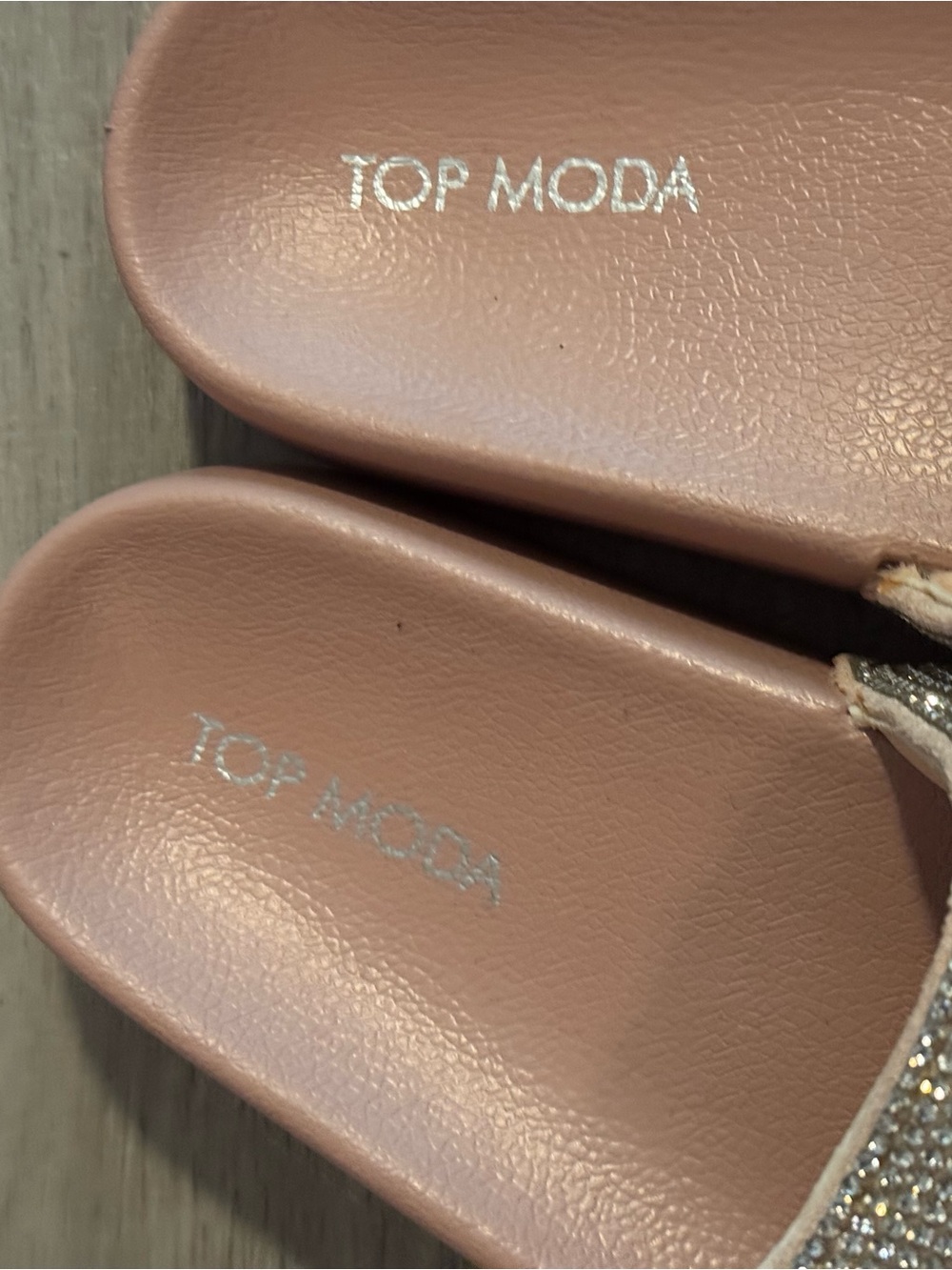 Top Moda Pink Rhinestone Slide Sandals - Picture 6 of 11